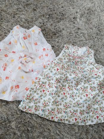Lot de deux robes été manche courte bébé fille 6 mois vintage