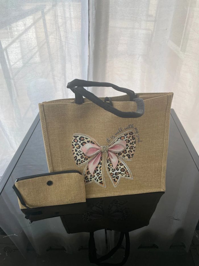 Sac de plage en toile de jute - photo numéro 4