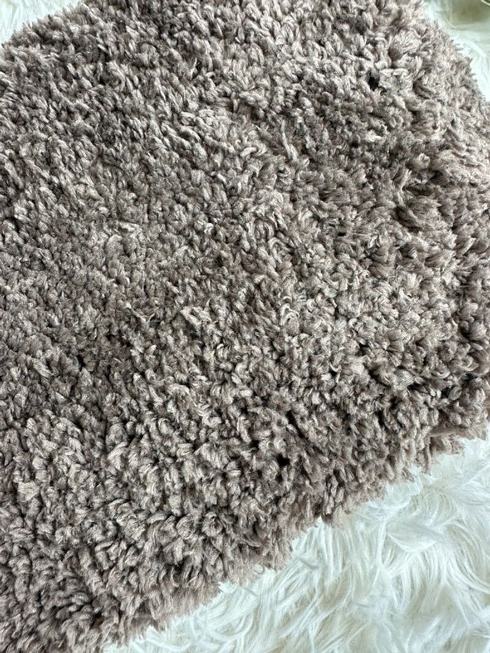 Tapis de salle de bain bouclette marron Miulee taille 40x60 cm - photo numéro 2