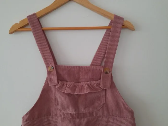 Robe courte velours côtelé à bretelles - photo numéro 2