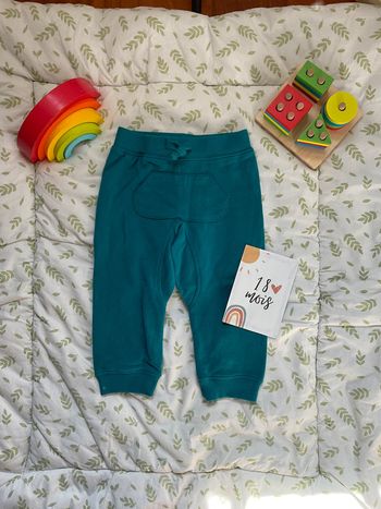 pantalon sarouel bleu vert kimbaloo 18 mois lien de serrage