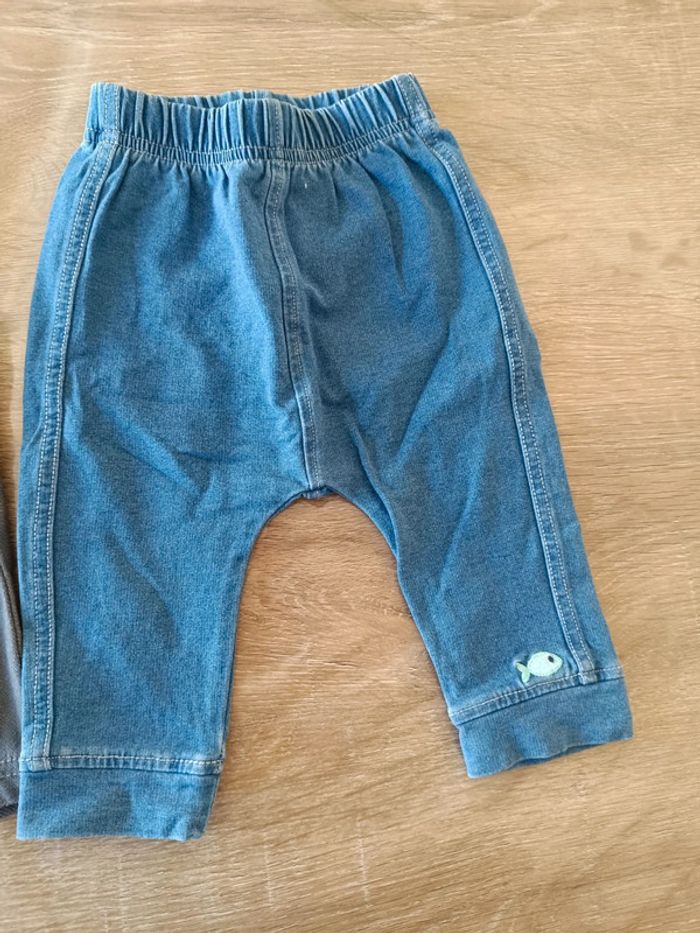Lot 2 petit pantalons leggings garçon 6 mois - photo numéro 4