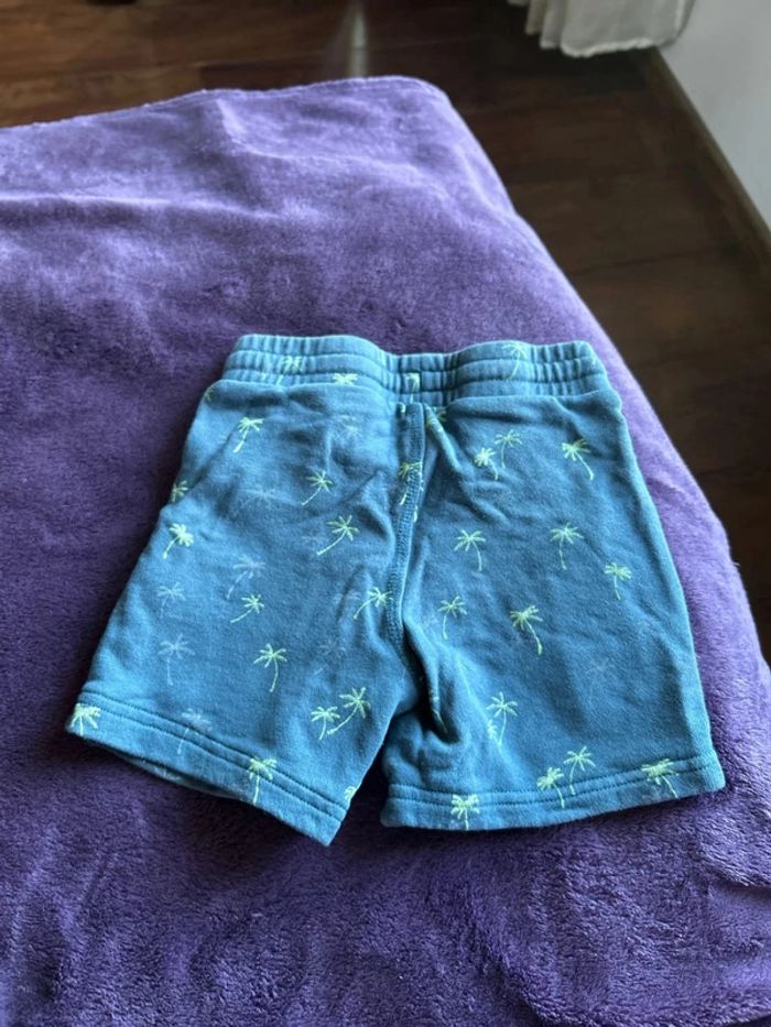 Bermuda short garcon en molleton bleu imprimé palmiers kiabi 3 ans - photo numéro 2