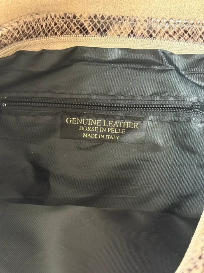 Sac bandoulière cuir effet python – Genuine Leather - photo numéro 3