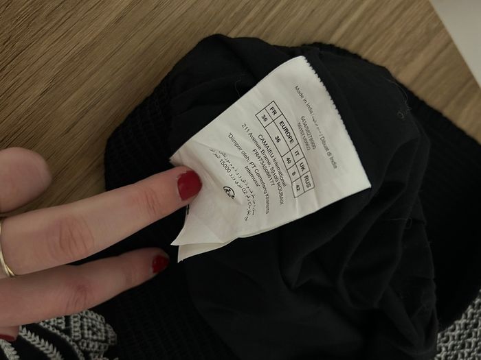 Superbe Jupe Noire Brodée Camaïeu - Taille 36 (S) - Style Bohème - photo numéro 7