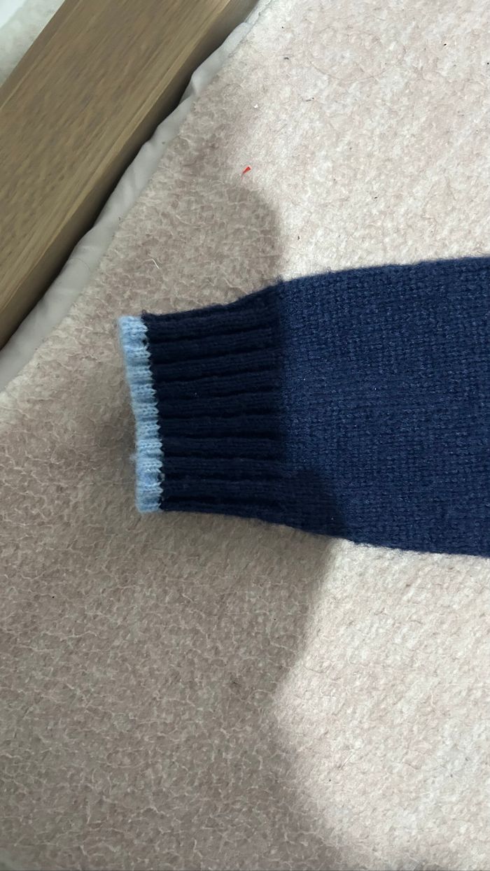 pull d’hiver bleu marine et bleu clair - photo numéro 2