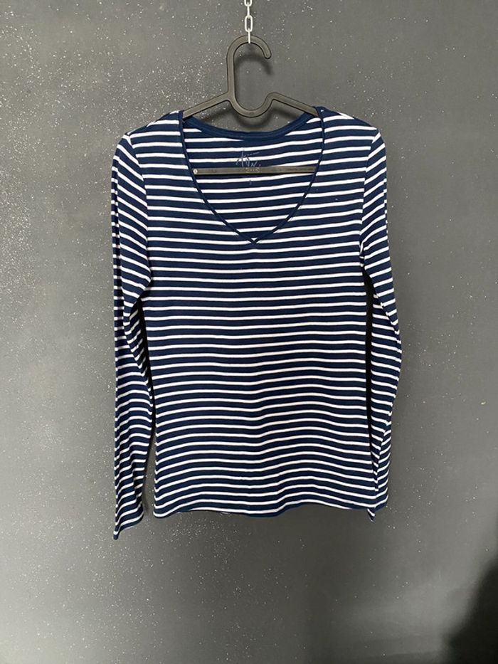 Teeshirt rayé marine et blanc