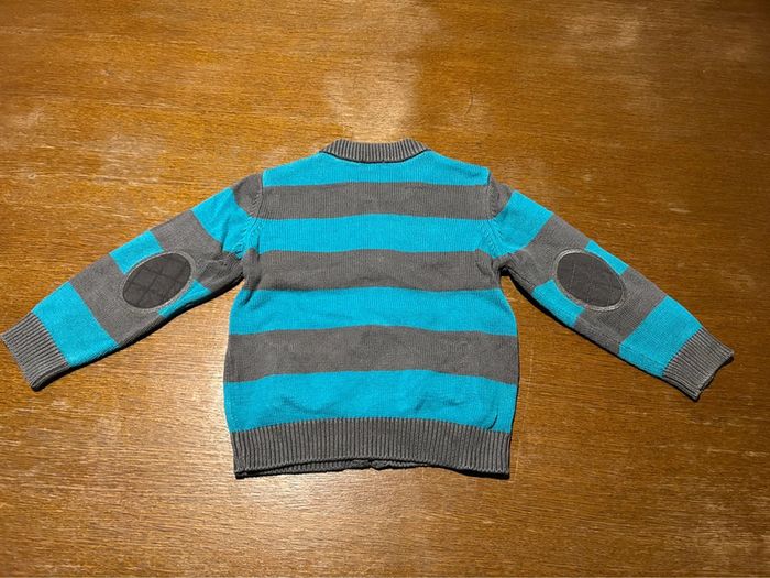 Gilet zippé bleu et marron - photo numéro 3