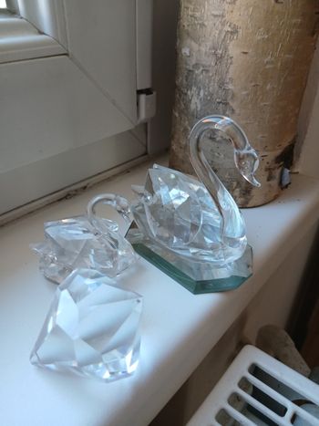 Lot cygnes en cristal