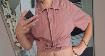 Blouse haut chemise courte crop top