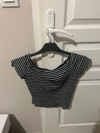 T-shirt crop top marinière