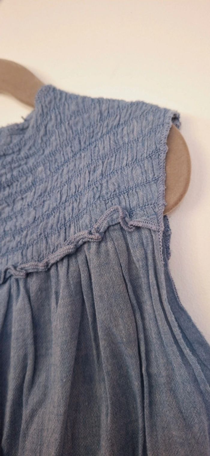 Blouse bleu en coton – Sisley – 6/7 ans - photo numéro 5