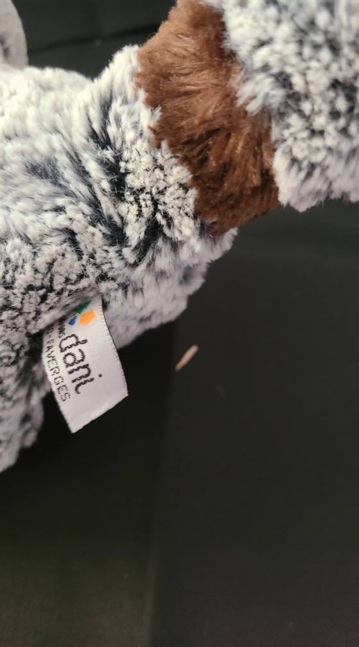 Peluche raton laveur CREATIONS DANI chiné gris blanc marron - photo numéro 5