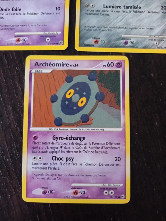 Lot de 3 cartes Pokémon Archéomire 52/100 , 74/123 , 55/100 - photo numéro 2