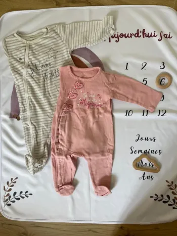 Lot de pyjamas bébé fille Pat et Ripaton – Taille 6 mois