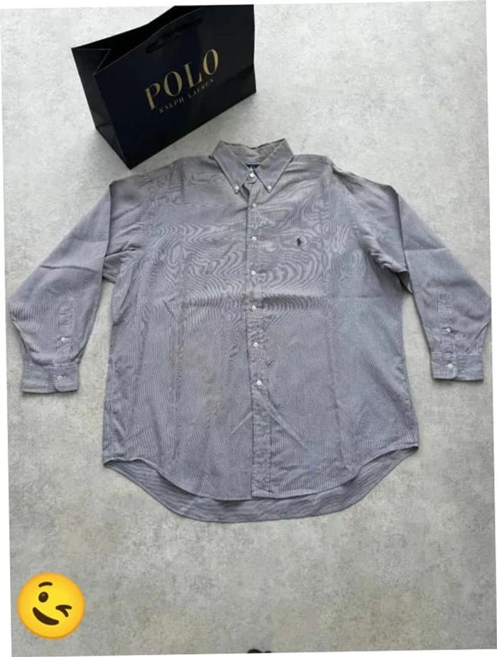 Chemise Ralph Lauren manches longues Taille XL gris noir Homme Men CHE126 - photo numéro 4