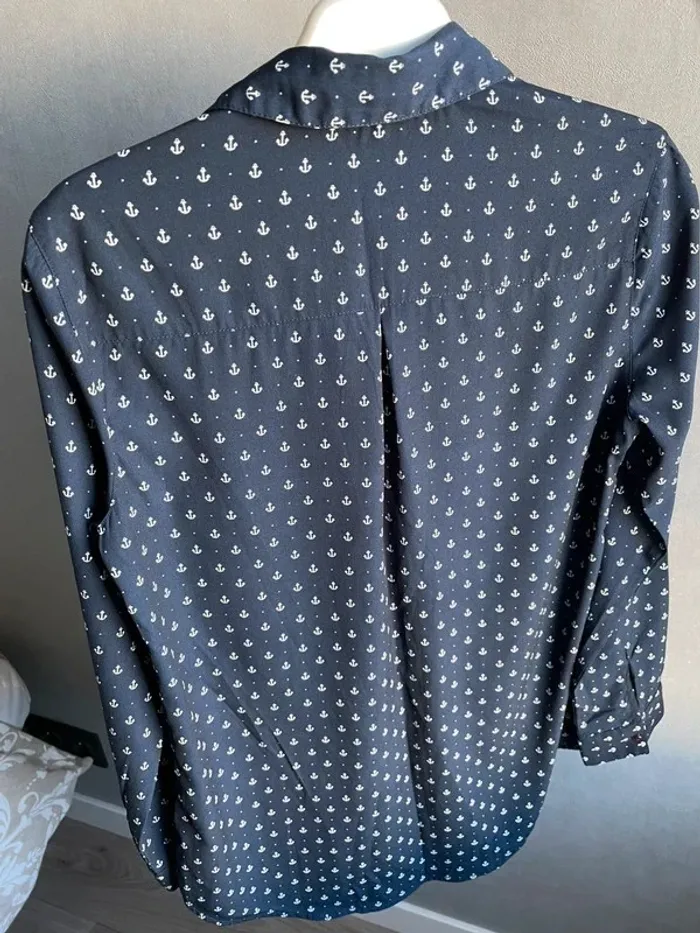 Chemise bleu marine à motifs ancres – Pimkie – Taille 36 - photo numéro 2