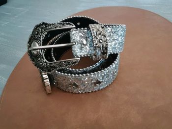 Ceinture femme paillette argenté