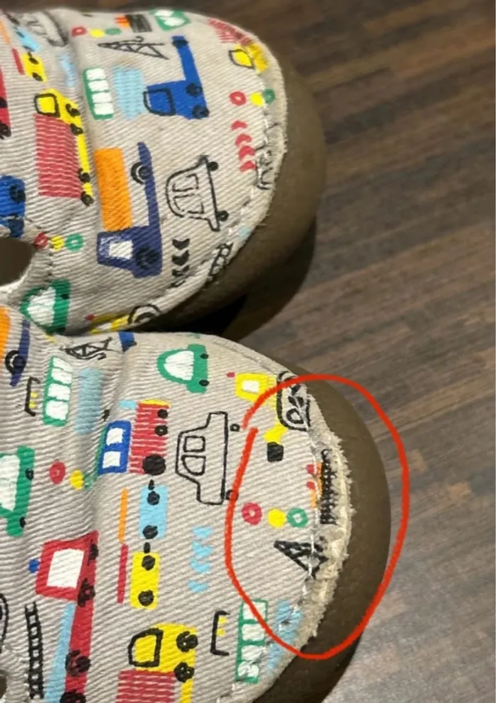 Chaussons a scratchs garcon en toile imprimée vehicules et cuir vert baudet taille 22 - photo numéro 14
