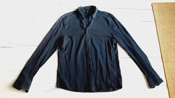 Vêtement homme chemise maille piquée manches longues K508 bleu marine Kariban XL