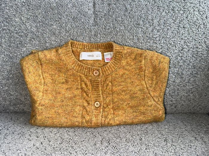 Gilet / cardigan chaud moutarde MANGO - photo numéro 2