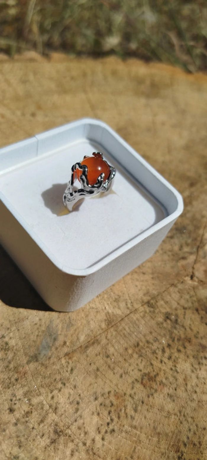 Bague Mystique Nature en Argent S925 🧡 Agate Mousse AAA - photo numéro 6