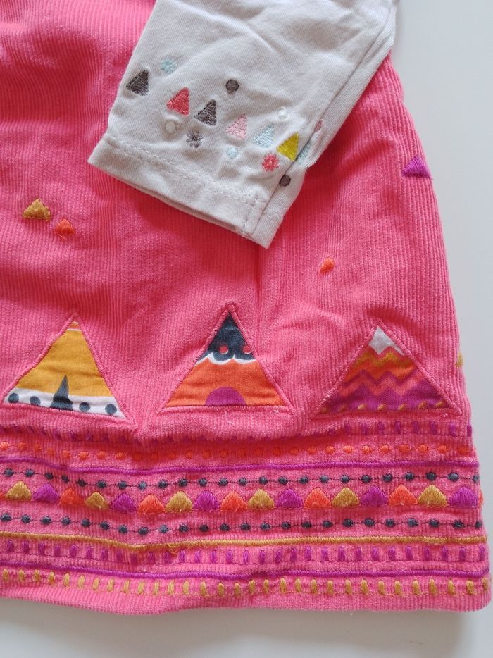 Ensemble robe et t-shirt bébé fille 9 mois DPAM - photo numéro 4