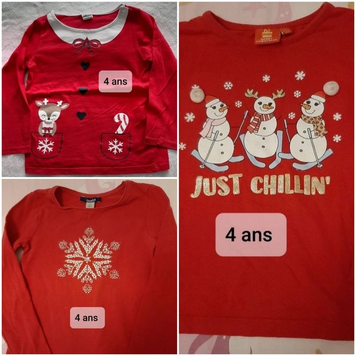 3 Tee-shirt de Noël 4 ans