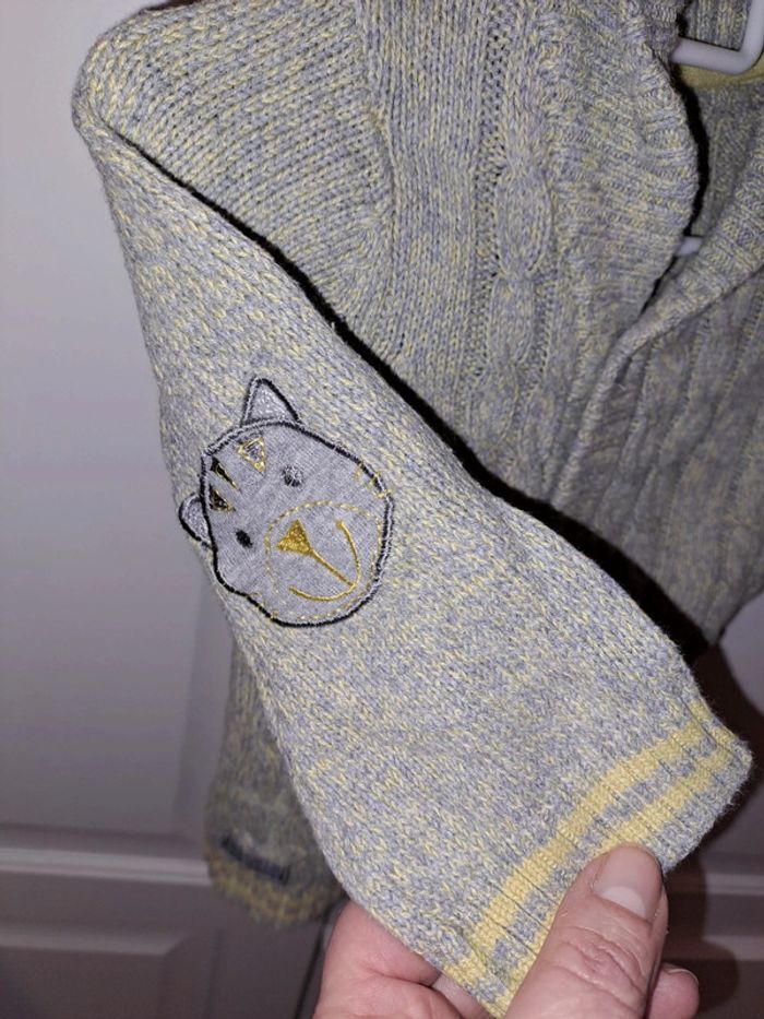 Orchestra gilet gris anis taille 6 mois - photo numéro 3