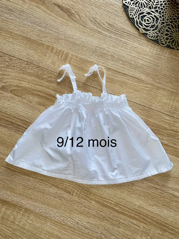 Débardeur blanc - 9/12 mois