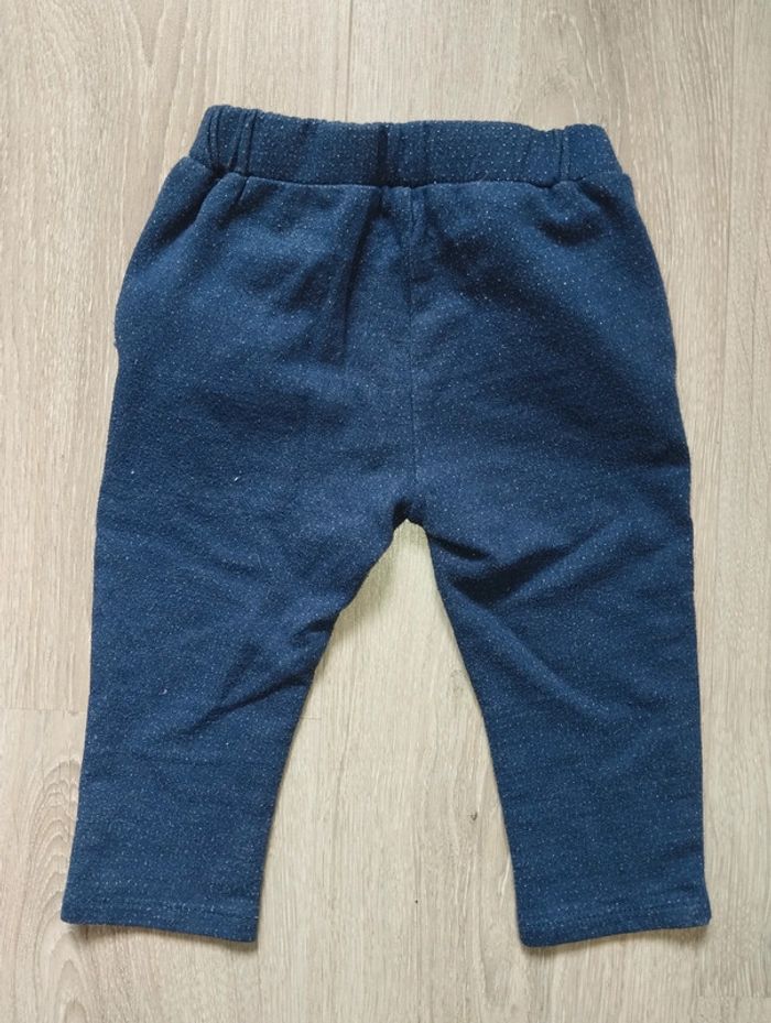 Pantalon bleu pois dorés poches réglable largeur Gémo fille 18 mois - photo numéro 5