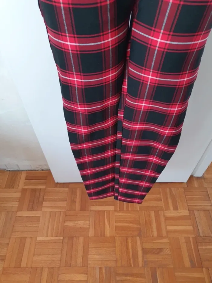 Pantalon skinny à carreaux taille haute - photo numéro 4