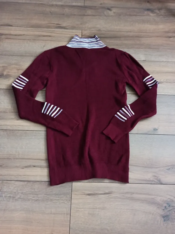 Pull bordeaux en maille Manches longues homme XL - photo numéro 4