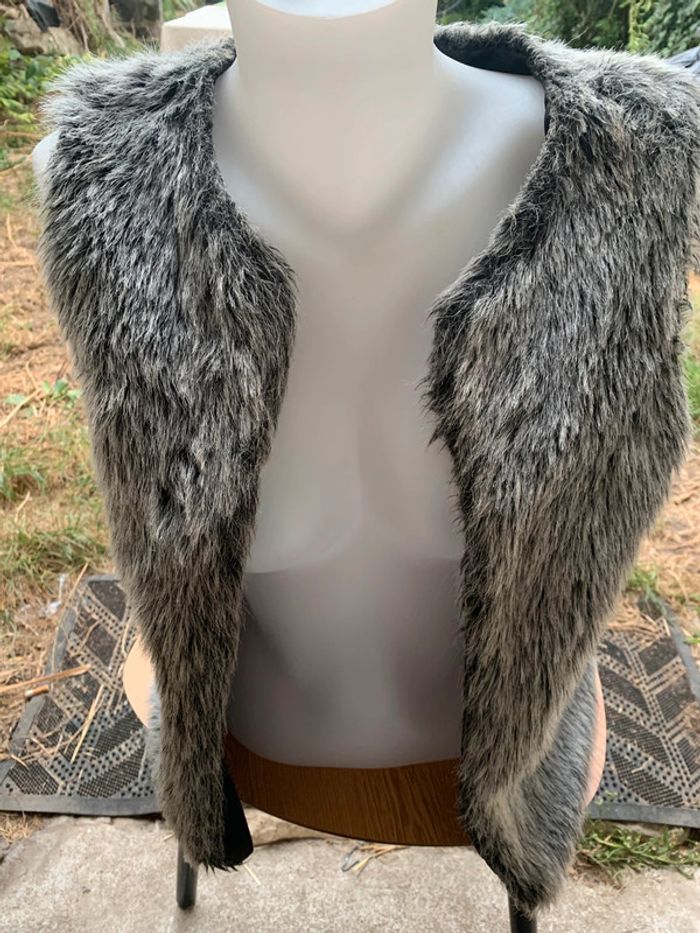 Veste  cache cache sans manches gris taille 42 - photo numéro 3