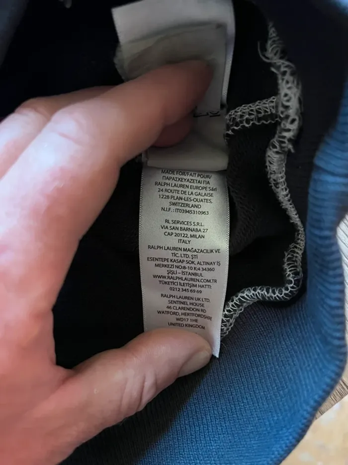 Ralph Lauren sweat à capuche poche centrale coupe courte taille S gris anthracite - photo numéro 5