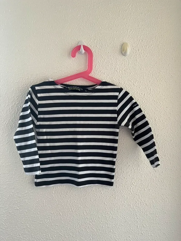 Pull à rayures en coton bio taille 2 ans 💫