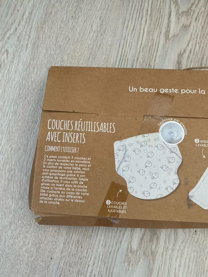 Coffret trois couches réutilisables avec inserts à partir de 6 mois Le phare de la baleine Neuves - photo numéro 4