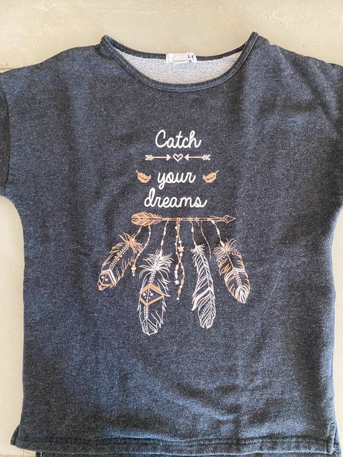 Sweat manches longues gris anthracite La Halle 14/16 ans « Catch your dreams » - photo numéro 6