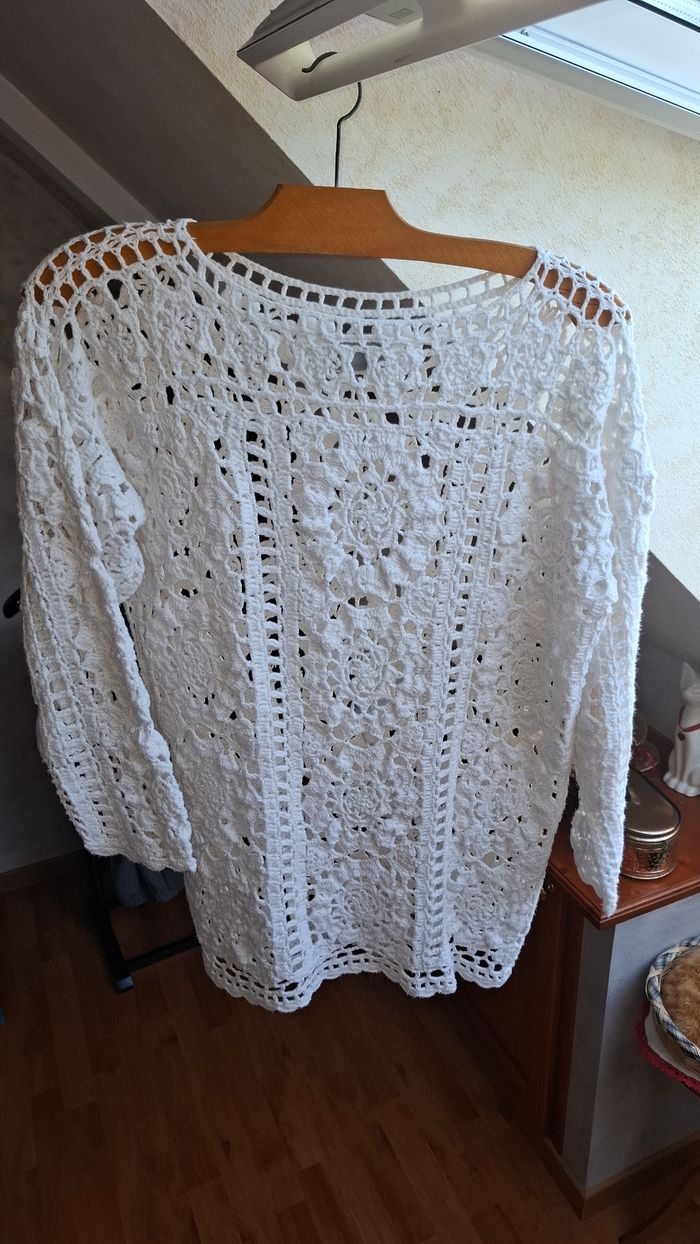 Tunique au crochet blanc - photo numéro 2