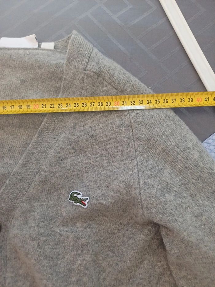 Gilet lacoste femme gris très bon état logo brodé vert taille XL - photo numéro 14