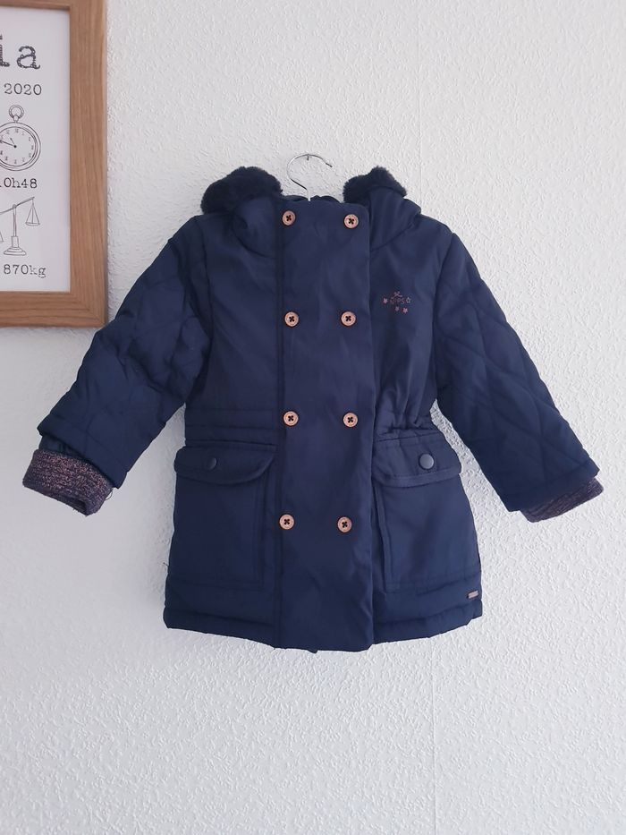 Noppies Kids - Manteau / parka avec capuche - Bleu marine (18 mois) - photo numéro 2