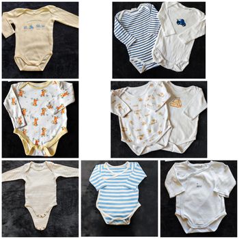 Lot 9 bodies manches longues 6 mois