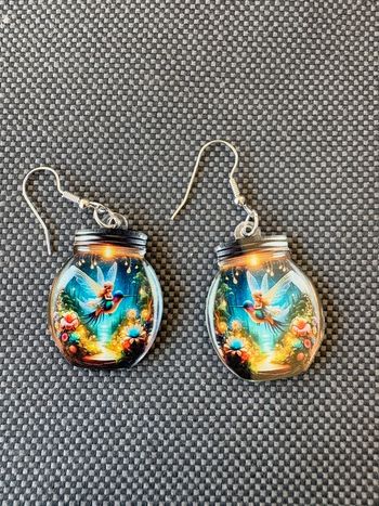 Boucle d’oreille bocal fée