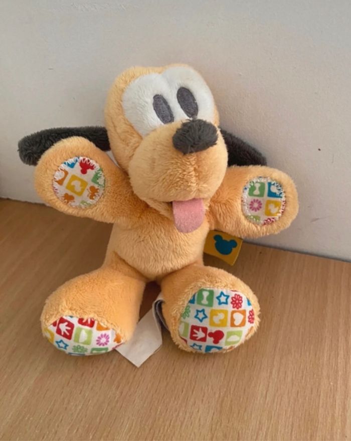 Peluche hochet pouet pluto 15 cm
