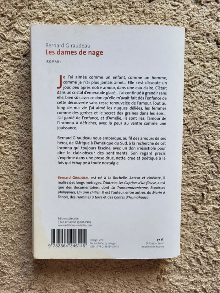 Livre Les Dames de nage dr Bernard Giraudeau – Roman envoûtant et poétique - photo numéro 2
