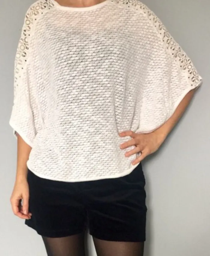 Ensemble petit pull blanc et slim beige - photo numéro 3