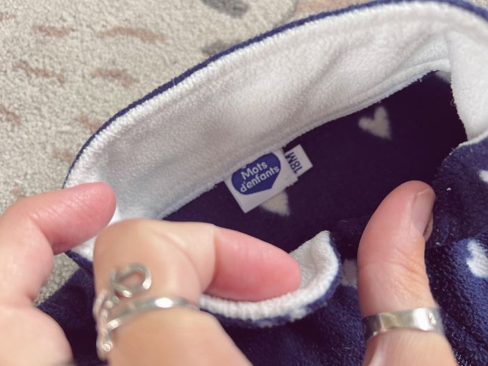 Gilet polaire bleu marine avec coeur mixte 18 mois - photo numéro 2