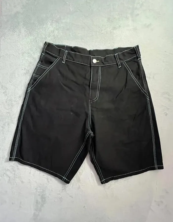 Short/Jort Stussy Black Embroidered Green Forest Big Logo Back – Taille XL - photo numéro 5