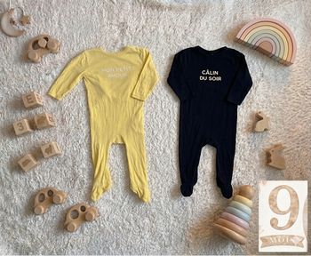 Pyjamas fins mixtes - T9mois - Kiabi 