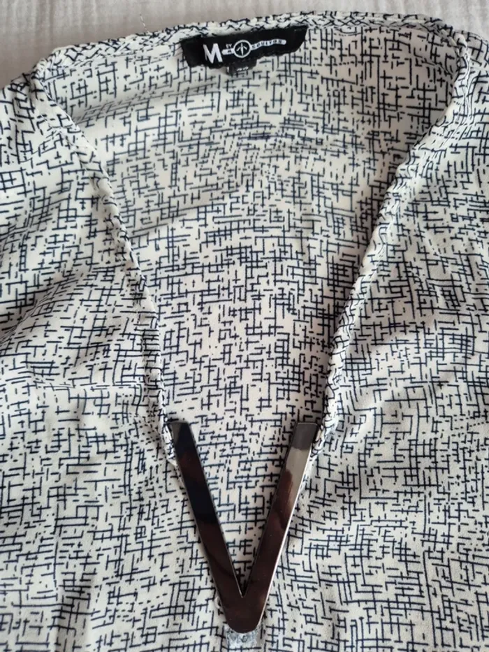 Top sans manche taille 38 blanc et noir - photo numéro 2